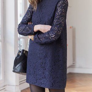 Sezane Carra Dress (Navy) - US Size 8, FR 40